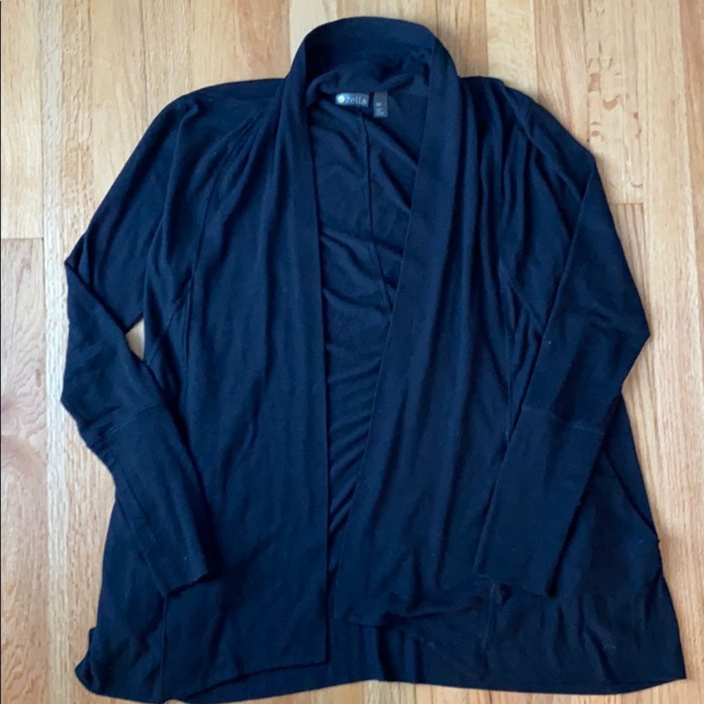 Zella black cardigan with pockets. Medium.